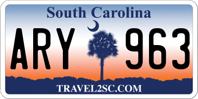 SC license plate ARY963