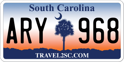 SC license plate ARY968