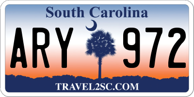 SC license plate ARY972