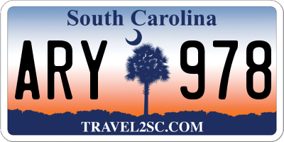 SC license plate ARY978