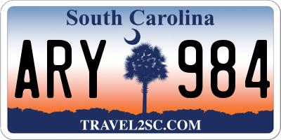 SC license plate ARY984