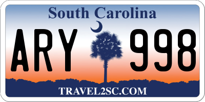 SC license plate ARY998