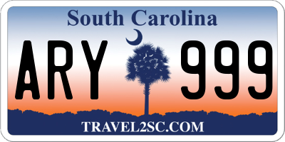 SC license plate ARY999