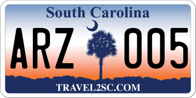 SC license plate ARZ005