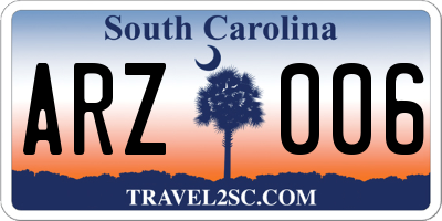 SC license plate ARZ006