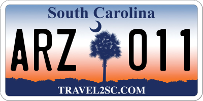 SC license plate ARZ011