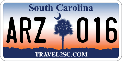SC license plate ARZ016