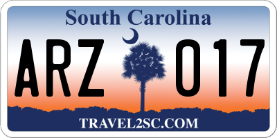 SC license plate ARZ017