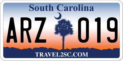 SC license plate ARZ019