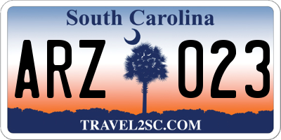 SC license plate ARZ023