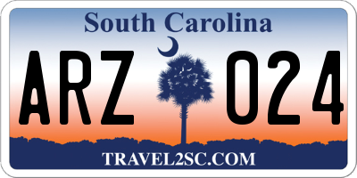 SC license plate ARZ024