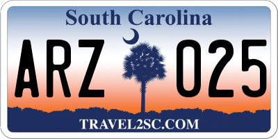 SC license plate ARZ025