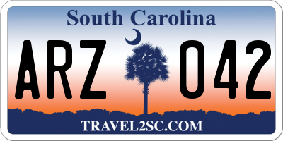 SC license plate ARZ042