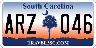 SC license plate ARZ046
