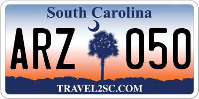 SC license plate ARZ050