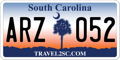 SC license plate ARZ052