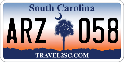 SC license plate ARZ058