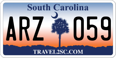 SC license plate ARZ059
