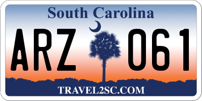 SC license plate ARZ061