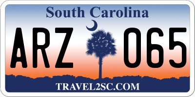 SC license plate ARZ065