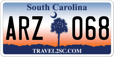 SC license plate ARZ068