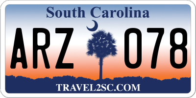 SC license plate ARZ078