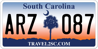 SC license plate ARZ087