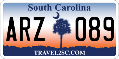 SC license plate ARZ089