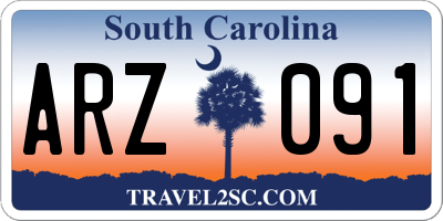 SC license plate ARZ091