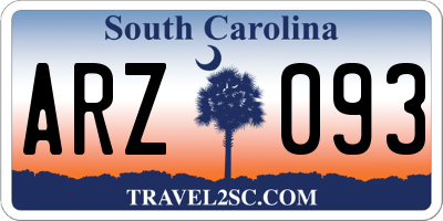 SC license plate ARZ093