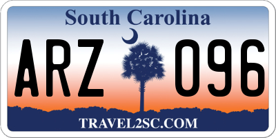 SC license plate ARZ096