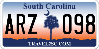 SC license plate ARZ098