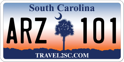 SC license plate ARZ101