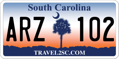 SC license plate ARZ102