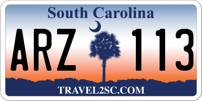 SC license plate ARZ113