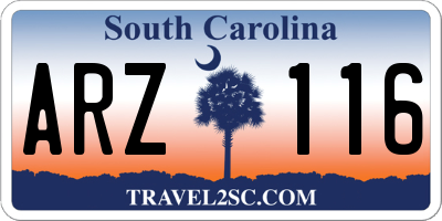 SC license plate ARZ116