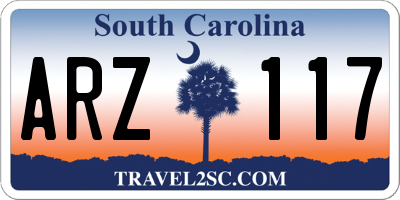 SC license plate ARZ117
