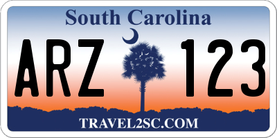 SC license plate ARZ123