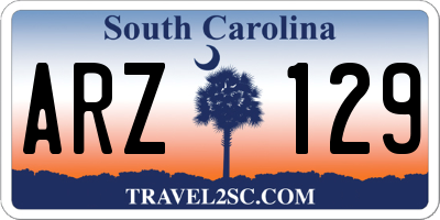 SC license plate ARZ129
