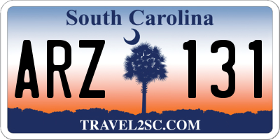 SC license plate ARZ131