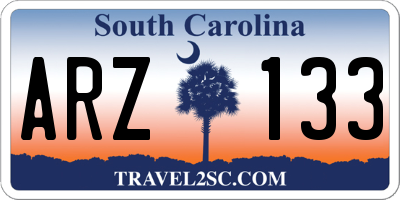 SC license plate ARZ133