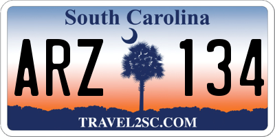 SC license plate ARZ134