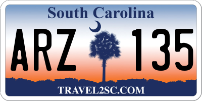 SC license plate ARZ135