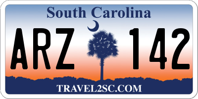SC license plate ARZ142