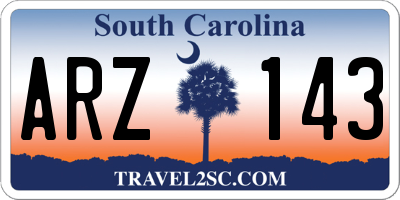 SC license plate ARZ143
