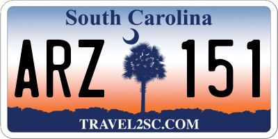SC license plate ARZ151