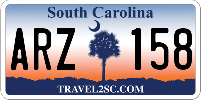 SC license plate ARZ158