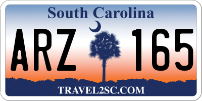SC license plate ARZ165