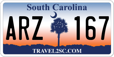 SC license plate ARZ167