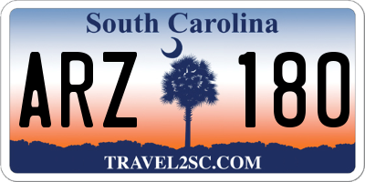SC license plate ARZ180